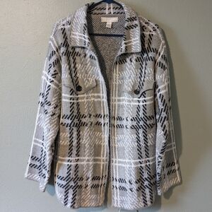 BY DESIGN Ava Plaid Cardigan Jacket Shacket Size L